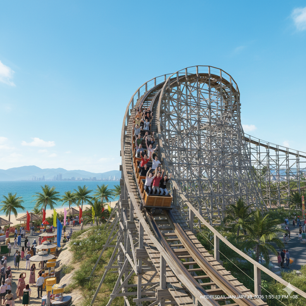 Roller Coaster Ride (Wooden Roller Coaster)